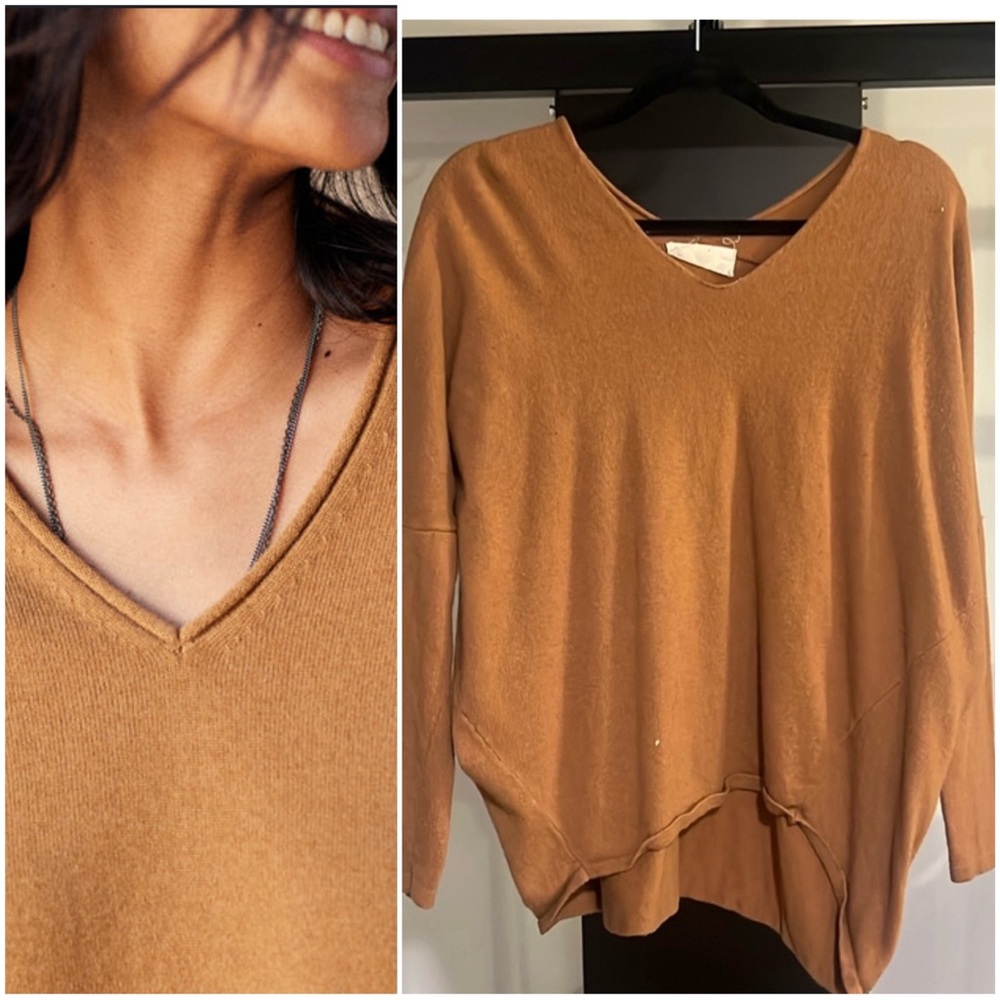 Hyped Unicorn Loose Fit Brown Knit Top S/M